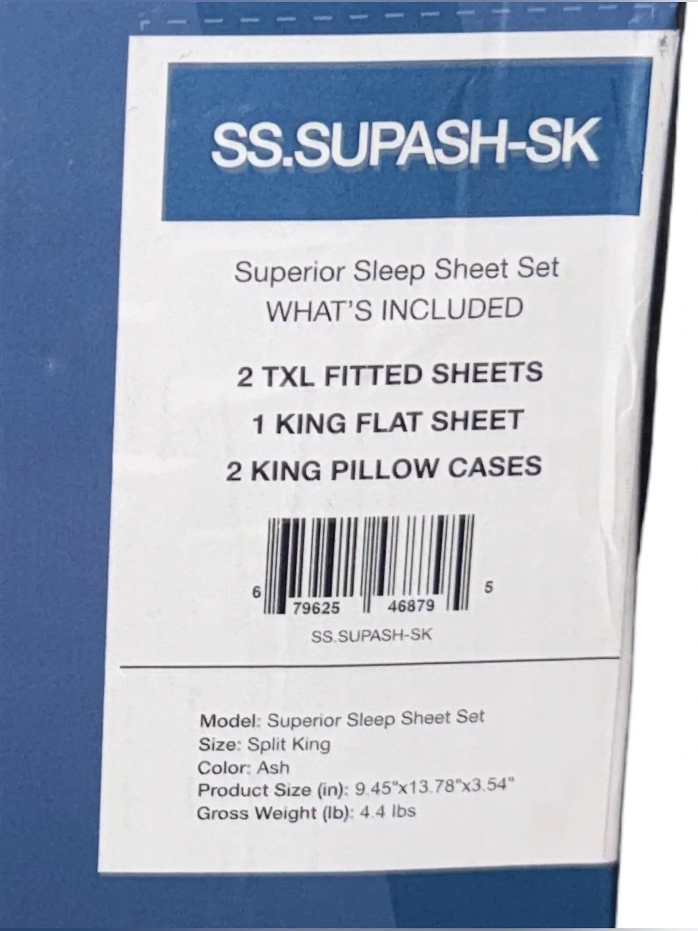 Superior Sleep Split King Luxury Microfiber Sheet Set Ash Gray, Deep Pockets